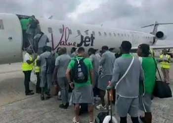 Super Eagles Depart Uyo For Crucial Guinea-Bissau AFCON Qualifier