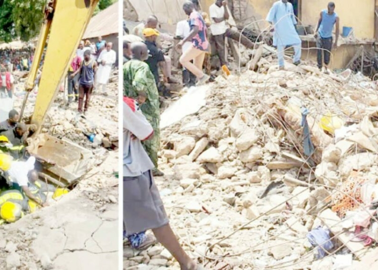 4 Die, 4 Others Injured In Kwara Building Collapse 1 Rescue team searching for people trapped