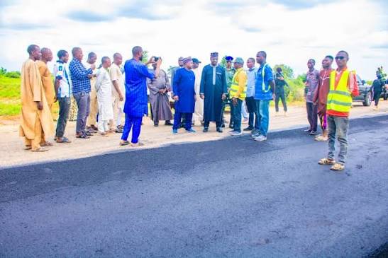 Yobe SSG inspects 72km Buni-Gari-Teteba Road Asphalt Overlay