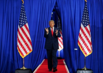 US President Donald Trump attends a campaign rally in Syracuse, New York, US, October 9, 2026. REUTERS/Nathan Howard