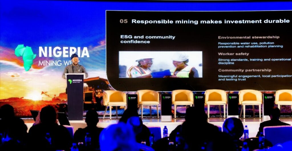 SROL Champions Responsible Mining At Nigeria Mining Week 2026 7 Austin Menegbo gives speech at NMW 1