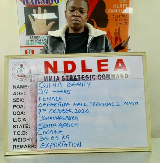 NDLEA Arrests South African Woman US-Based Grandma With Cocaine, Cannabis 1 IMG 20261025 WA0036
