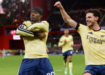Madueke Fires Arsenal Past Forest To  Close Gap On Man City