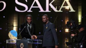 Bukayo Saka and Burna Boy