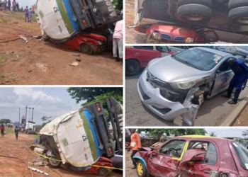 Diesel Tanker Collides With 4 Vehicles Along Ibadan Expressway 