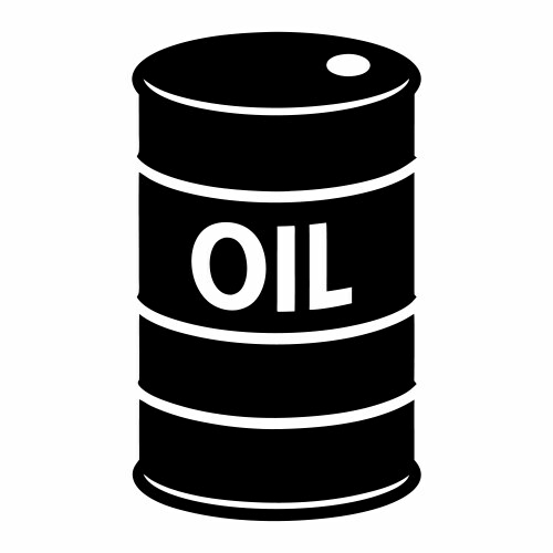 black oil barrel silhouette with white lettering vector 56597448