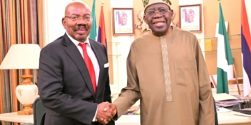 Tinubu Meets NELFUND Chairman Jim Ovia At Presidential Villa