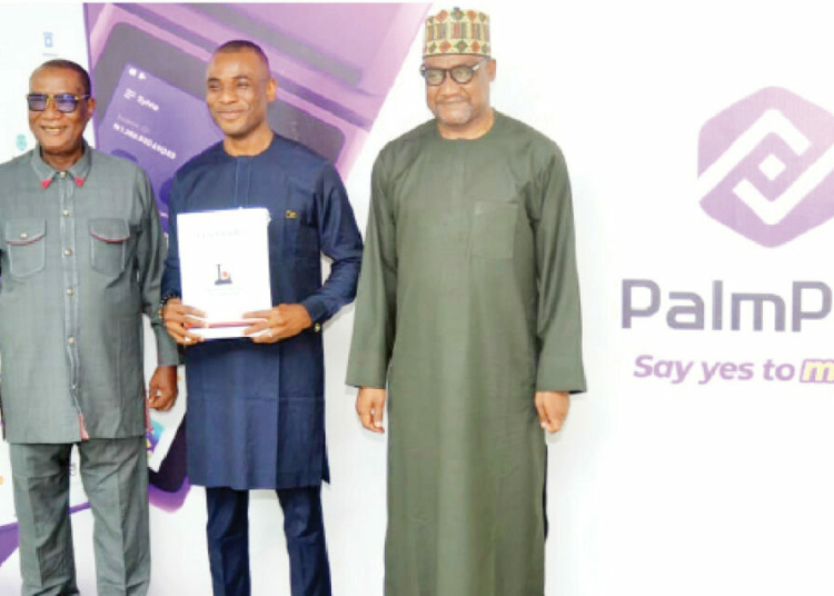 L-R: Vice Chairman, LEADERSHIP Group, Mike Okpere, Managing Director, Palmpay Limited, Chike Reginald Nwosu and Director, Conference & Award, LEADERSHIP Group, Abraham Nda-Isaiah, when LEADERSHIP executives paid a courtesy visit to Palmpay Ltd, to officially present the letter of nomination as Fintech Company of the Year 2026  to the company  in Lagos, yesterday. PHOTO: KOLAWOLE ALIU